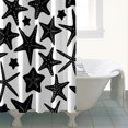 thumbnail image 5 of Tropical Ocean Life Shower Curtain - Starfish & Marine Life Water Resistant Art, Washable Bathroom Set with Ocean Theme Hooks,72x84in, 5 of 5