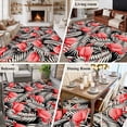 thumbnail image 5 of Large Area Rugs for Living Room Bedroom, Red Flamingo 6'x9' Rug Washable Carpet Runner Indoor Outdoor, Summer Tropical Plants Leaves Botanical Black Non Slip Floor Mats Rug for Kitchen, Playroom, 5 of 8