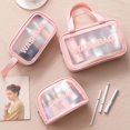 thumbnail image 4 of Bolsa de cosméticos de PVC, transparente, de gran capacidad, para baño, de PU, impermeable, portátil, para mujer, 4 of 6