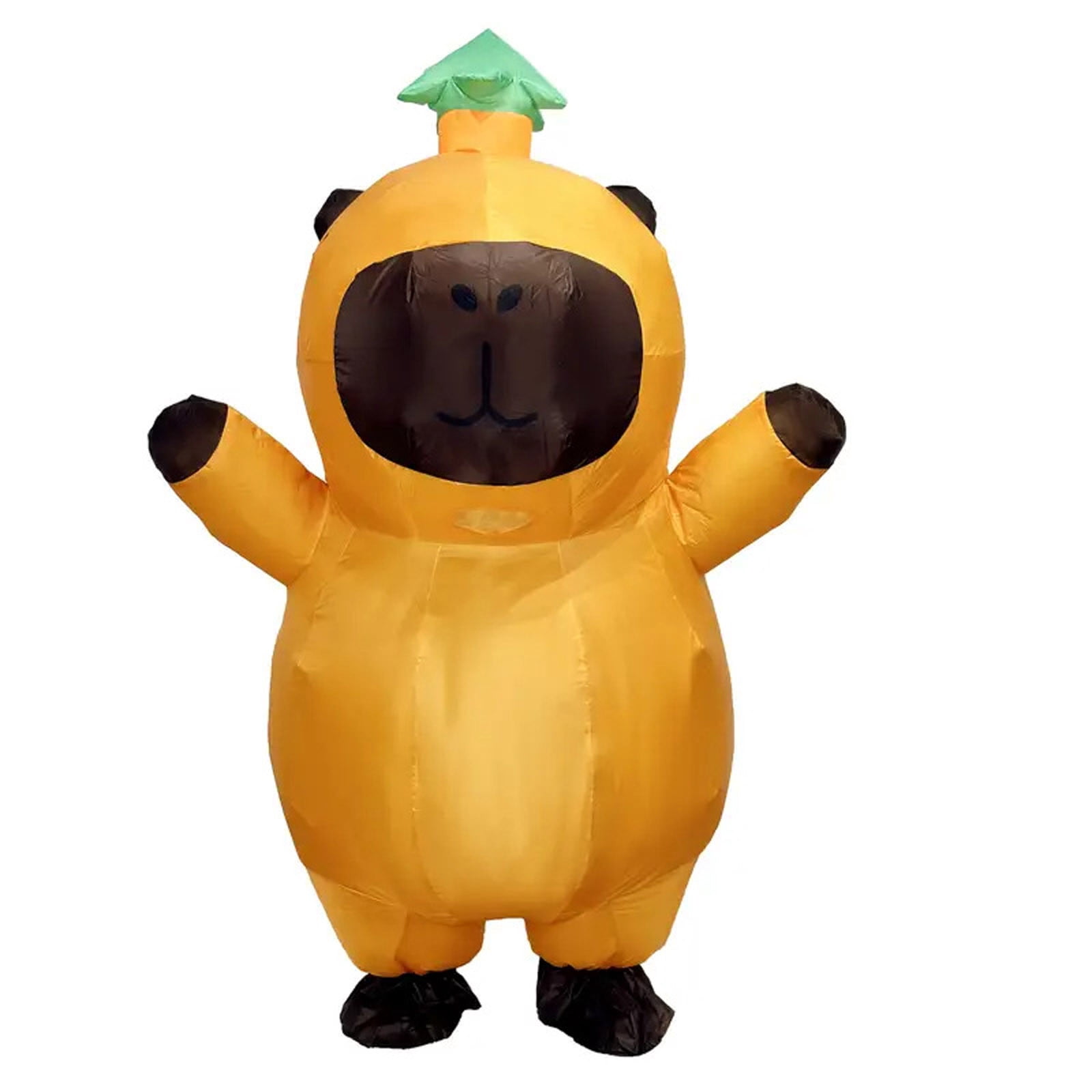 Ulitacool Boys Onesie Long Sleeve Halloween Romper Hallowmas Jumpsuit Capybara Inflatable For Kids Summer Performance Outfit Carnival Party Play Soft Boy Clothing 8-15 Years Orange