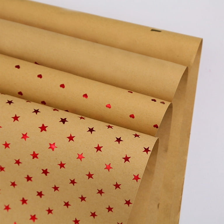 IHEHUA Wrapping Paper Kraft Paper Stamping Wrapping Paper Birthday Gift  Wrapping Paper Bag Packaging (RD1, One Size) : : Stationery &  Office Supplies