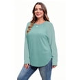 thumbnail image 4 of Ronuti Lightweight Sweatshirt for Women Fall Long Sleeve Shirts Fashion Casual Crew Neck Pullover Tops, 4 of 10