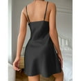 thumbnail image 5 of Kaemgyyd Womens Satin Nightgown Sexy Silk Spaghetti Strap Sleep Dress Comfy Soft Sleeveless Flowy A Line Mini Dresses, 5 of 7