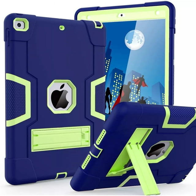 SuperShield iPad 10th Generation Case 10.9 Inch 2022 with Built-in 3 in 1 Kickstand Pencil Holder, Silicone Back Shell Protective Cover Case for iPad 10th Gen - Blue