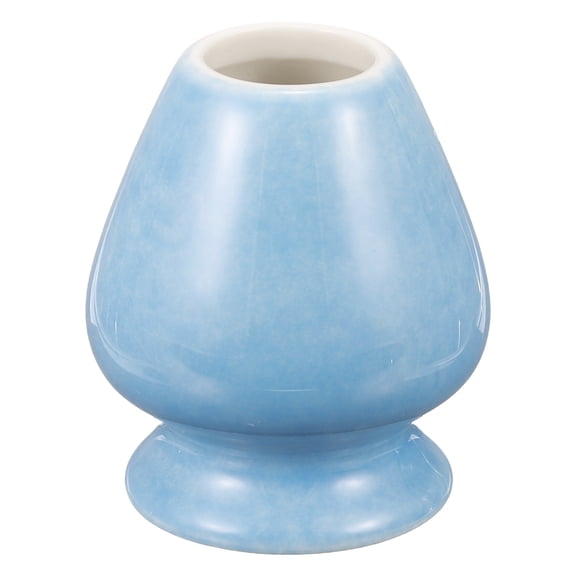 Uxcell Ceramic Chasen Stand 70mm Matcha Whisk Holder Teas Set Whisks Stand Traditional Matcha Tea Chasen Holder Tea Set Accessories for Tea Tasting, Cyan Blue