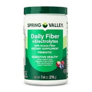 Spring Valley Daily Fiber + Electrolytes with Acacia Fiber Prebiotic Digestive Health Dietary Supplement, 7.4 oz