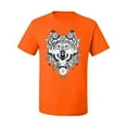 thumbnail image 2 of Drawn Tribal Wolf Animal Lover Men's Graphic T-Shirt, Orange, Large, 2 of 3