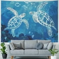 thumbnail image 4 of Orinice Turtles Ocean Corals Tapestry Wall Hanging Unique Style Art Living Room Bedroom Dorm Decor 60x50inch, 4 of 6