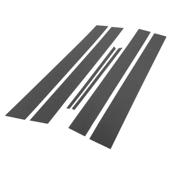 6pcs Door Pillar Window Trim for Toyota Camry 2012-2016 Plastic Black Carbon Fiber