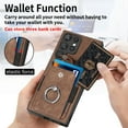 thumbnail image 2 of ELEHOLD Wallet Case for Samsung Galaxy S20 FE,with Card Holder 360° Rotation Ring Holder Stand Function Shockproof Anti-Scratch Protective Luxury Leather Purse Case,brown, 2 of 8