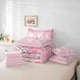 thumbnail image 6 of Homewish 3D Chic Diamond 7pcs Bedding Comforter Set,First Letter M Queen Bedding Sets,Pink Silver Queen Sheet Sets For Girls,Super Cozy Room Decor Reversible, 6 of 8
