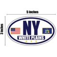 thumbnail image 3 of Flag of New York / American Flag Oval 3M Vinyl Bumper Sticker Decal | Navy & Gold White Plains, NY Sticker Vinyl Decal, 3 of 3