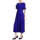 thumbnail image 4 of Vestido de verano midi con cuello asimétrico y dobladillo plisado de manga corta con volantes para mujer XL azul, 4 of 6