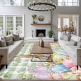 thumbnail image 4 of Easter Area Rug 8x10 Washable Rug Non Slip Spring Bunny Colorful Eggs Floral Leaves Grey Plaid Large Area Rug Soft Stainresistant Indoor Floor Carpet for Living Room Bedroom Home Office Dining Room, 4 of 8