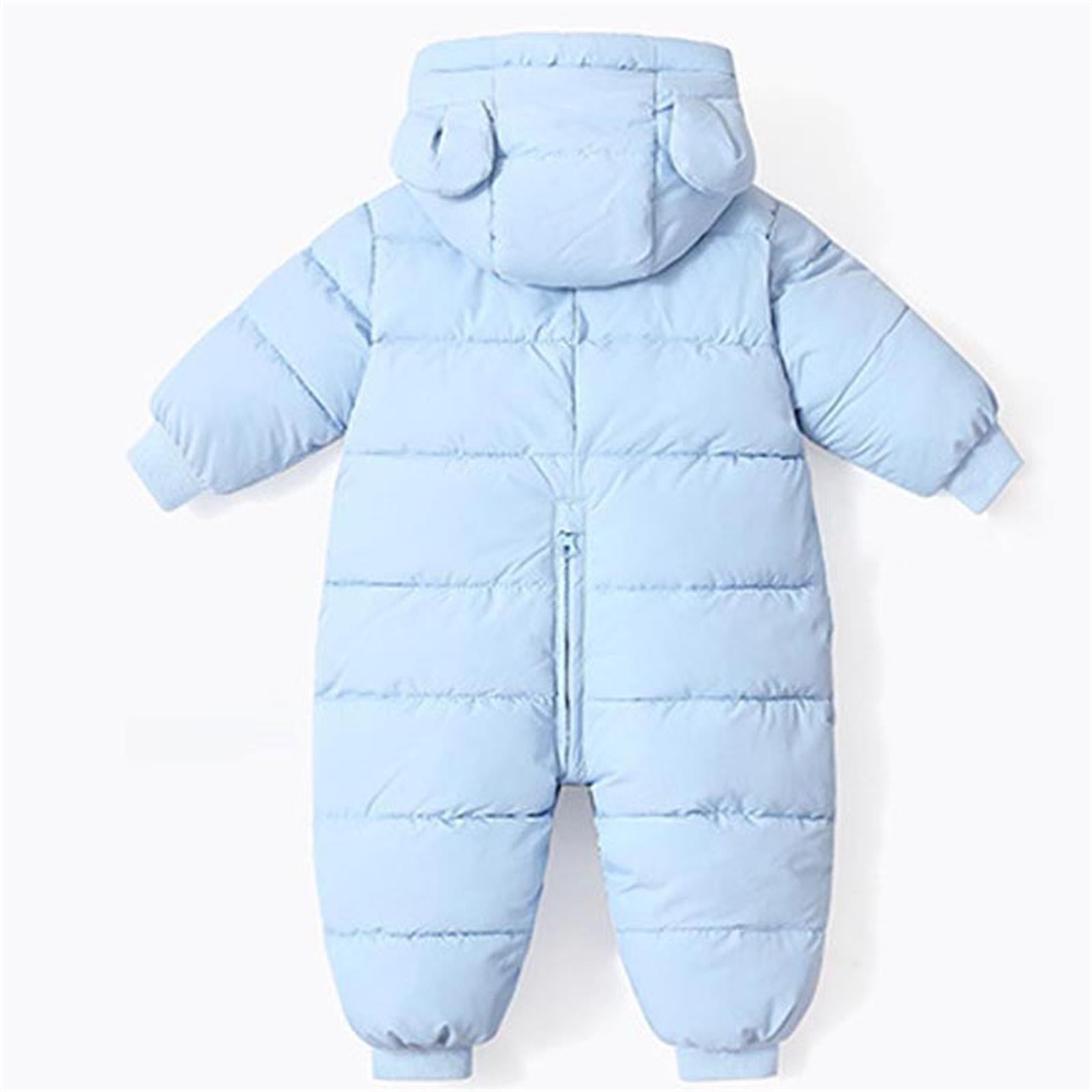 ABATAB Newborn Baby Boy Girl down Jacket Hoodies Zipper Warm Rompers Infant Thermal Onesies Snowsuit Cold Winter Outfits