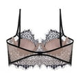 thumbnail image 4 of Wancir Women's Sexy Lace Push Up Plus Size Bra Sheer Balconette Underwire Unlined, 4 of 5