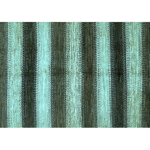 Ahgly Company Indoor Rectangle Abstract Light Blue Modern Area Rugs, 2' x 4'