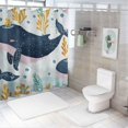 thumbnail image 7 of Orinice Whale Babies Plant Bathroom Decor Set Colorful Luxurious Graphic Print Polyester Fabric Fashion  Bathroom Shower Curtain Set with Hooks 36x72, 7 of 7