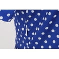 thumbnail image 4 of B91xZ Robes de Printemps Été pour Femmes Manches Courtes Col en V Floral Robe de Soirée Courte avec Poches, Bleu TTG, 4 of 5