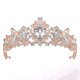 thumbnail image 5 of EeaseMX Corona de novia barroca, tocado de boda retro, accesorio para el cabello de fiesta para mujer (oro rosa y plata), 5 of 7