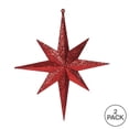 thumbnail image 3 of Vickerman 12" Red Iridescent Glitter Bethlehem Star Christmas Ornament, 2 per Box, 3 of 3