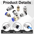 thumbnail image 3 of Uxcell 10 Pcs Accesorio Neumático, Conectores de Tubo Neumático PC4-M6/M10, Conector Recto para Impresora 3D, Tubos de 2x4mm, Azul/Negro, 3 of 6