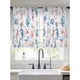 thumbnail image 2 of Summer Colorful Sheer Curtains 54 Inch Long 2 Panels, Seashell Starfish Seahorse Coral Light Filtering Rod Pocket Curtains, Sheer Voile Drapes for Living Room Bedroom, 52"x54", 2 of 8