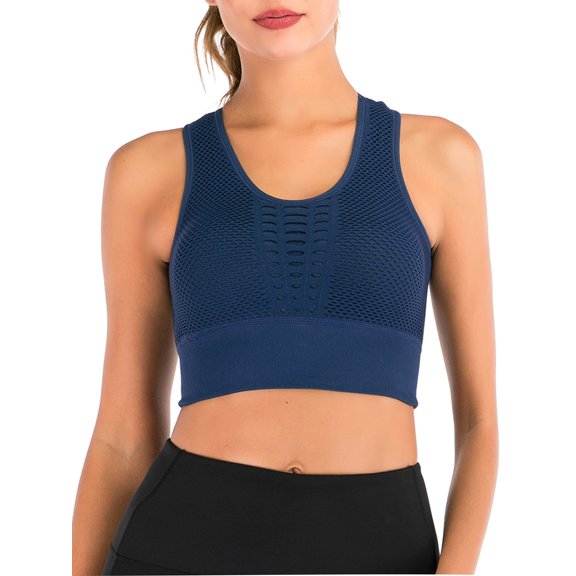 Sexy Women Seamless Yoga Sport Bra Fitness with Removable Pads Hollow Racerback Running Crop Tops