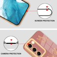 thumbnail image 4 of Samsung Galaxy S23 6.1 Inch Luxury Plating Cute Butterflies Cover with Screen Protector Fun Cute Side Pattern Soft TPU Shockproof Full Camera Lens Protection Electroplated Case - Pink, 4 of 11