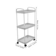 thumbnail image 2 of Carrito utilitario con ruedas, organizador de almacenamiento de plástico de 3 niveles, carrito de almacenamiento con ruedas para cocina, baño, dormitorio, guardería, 2 of 7