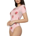 thumbnail image 2 of Naloa Floral Strawberr Women's Short-Sleeved Onesie, One-Piece Swimsuit for Parties, dates, clubs - Large, 2 of 9