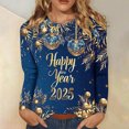 thumbnail image 2 of Awdenio Spring Winter Hoodie for Women Fashion 2025 Happy New Year Print Crewneck Long Sleeve Loose Sweatshirt Capless Tops, 2 of 4