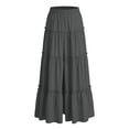 thumbnail image 3 of Womens Causal Flowy Skirt Summer Midi Skirts Boho Midi Skirt Gray M, 3 of 4