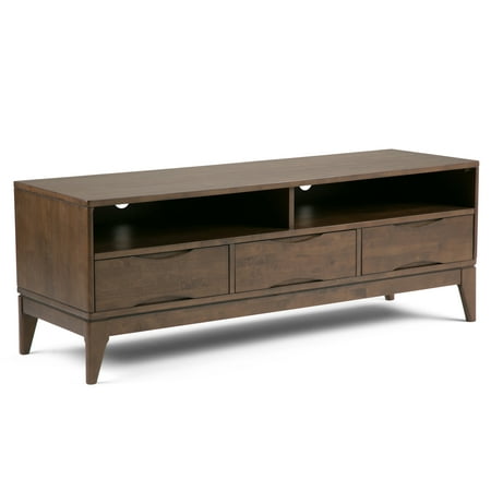 Simpli Home - Harper TV Cabinet for Most TVs Up to 66" - Walnut Brown