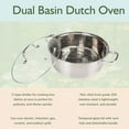 thumbnail image 4 of BambooMN Shabu Shabu Hot Pot Dutch Oven - 12.5" Stainless Steel - 3 Units, 4 of 6