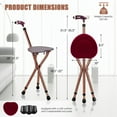 thumbnail image 3 of Canddidliike Lightweight Adjustable Folding Cane Seat with Light-Brown, Elderly Assistance Products, 3 of 9