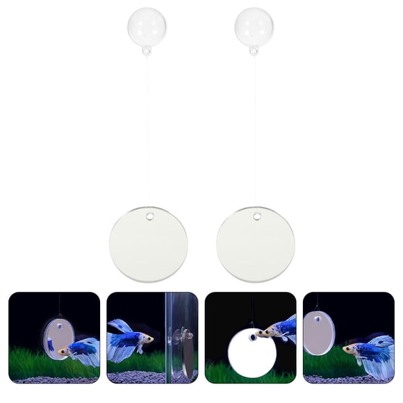USHOBE 2Jgo Decorativo Doble Para De Peces Betta Material Acrílico Y
