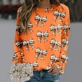 thumbnail image 2 of Fshinging Sweatshirts Hoodie For Women Full Bow Print Long Sleeve Crewneck Casual Pullover Sweaters, 2 of 4