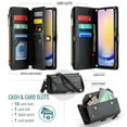 thumbnail image 3 of Crossbody for Samsung Galaxy A25 5G Case Wallet【RFID Blocking】with 10-Card Holder Zipper Bills Slot, Soft PU Leather Magnetic Shoulder Wrist Strap for Samsung Galaxy A25 5G Wallet Case Women, 3 of 15
