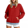thumbnail image 7 of Frostluinai Sweatshirts with Jean Collared Women Denim Hem Patckwork Pullover Tops Long Sleeve Lightweight Fleece Line Sweat Shirts with Pocket S-XXL, 7 of 7