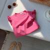 thumbnail image 2 of SNKSDGM Fourth of July Toddler Girl T Shirts Girls Ruffle Sleeve T Shirt Solid Color Vest Girls Basic Short Sleeve White Shirt Girls Long Sleeve 4-5 Years, 2 of 2