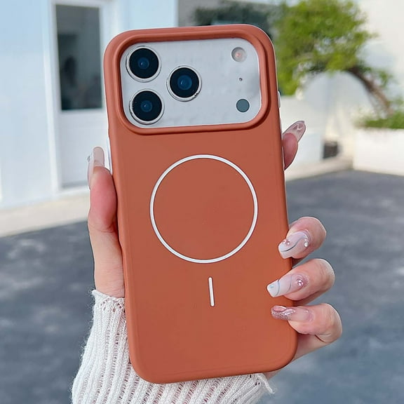 Magnetic for iPhone 17 Pro Max Case (Compatible with MagSafe)(Military Grade Drop Protection) Liquid Silicone Matte Shockproof with Anti-Fingerprint Phone Cover For iPhone 17 Pro Max,Brown