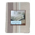 thumbnail image 3 of Home Classics Logan Tan Beige Stripe 3 Pc Duvet Set King Bed Comforter Cover, 3 of 4