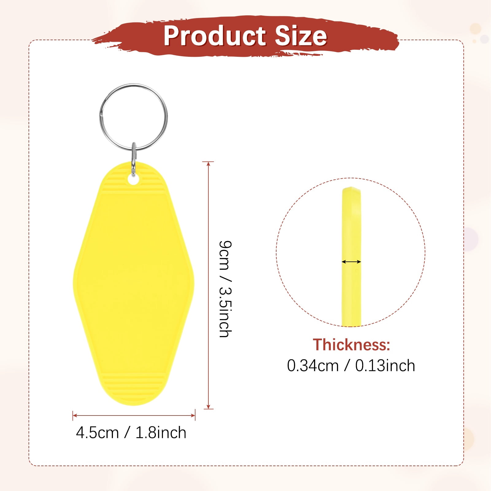 Blank Hotel Keychain Tags [30PCS] - Plastic Rhombus Blank Motel Keychain for Luggage Labels [Mixing 3 Colors - E] Vintage Key Tags