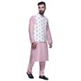 thumbnail image 2 of Atasi Solid Kurta Pajama & Printed Nehru Jacket Set For Mens Party Wear, 2 of 3