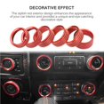 thumbnail image 4 of Anillo De Decoración Para Interruptor De Aire Acondicionado De Coche, Anillo De Aleación De Aluminio Rojo, Botón De Control De Aire Acondicionado De Coche, Anillo Decorativo Circular 6 Piezas Guardurnaity VI003365-00, 4 of 7