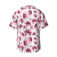 thumbnail image 4 of Goofa Lilies Flowers Printed Men's Casual Short-sleeved Shirt,Lightweight Breathable Button-down,Summer Casual men's top,Versatile Fashion shirt-3X-Large, 4 of 7