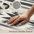 thumbnail image 6 of ODIKA 9'x12' Washable Area Rug Under Bold Door Stripes Boho Layering Striped Border Doormat for Master Suite, California King, Bed, Non-Shedding, Easy Care, 6 of 7