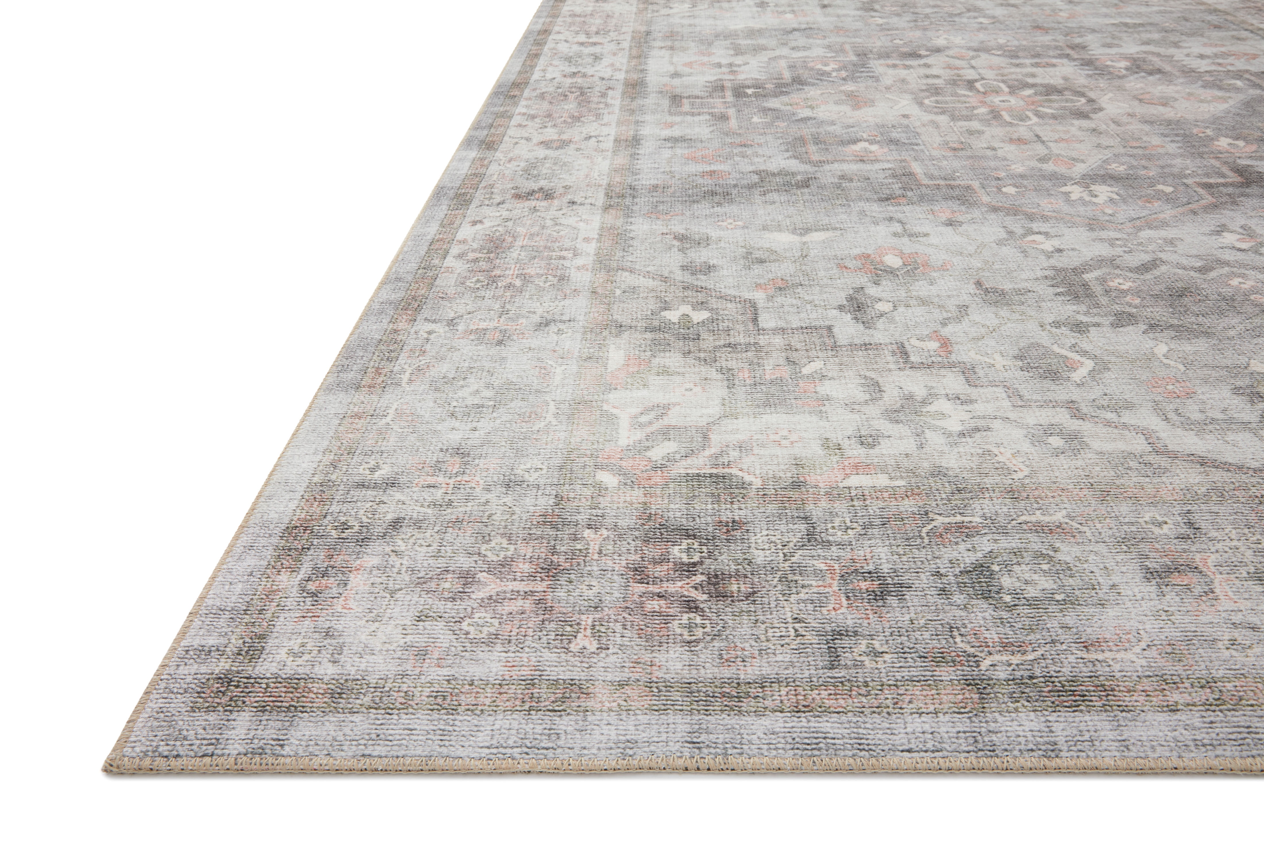 Loloi Heidi Collection HEI-02 Dove / Blush, Oriental Area Rug 8'-6" x 11'-6"