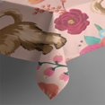 thumbnail image 3 of Dogs with Flowers Rectangle Tablecloth 60"x84",Waterproof Polyester Rectangle Table Cloth, Wipeable Spillproof Polyester Tablecloth for Dining, Camping, Indoor and Outdoor, 3 of 5